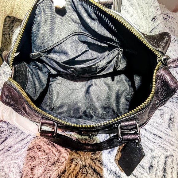 EUC - COACH RHYDER SATCHEL IN METALLIC TWO-TONE LEATHER (F33739) - Picture 10 of 10